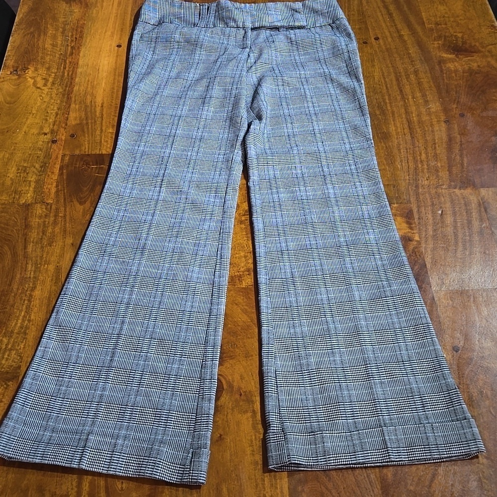 Star City Y2K Black And White Plaid Mid-Rise Cuffed Trouser Pants Size 7